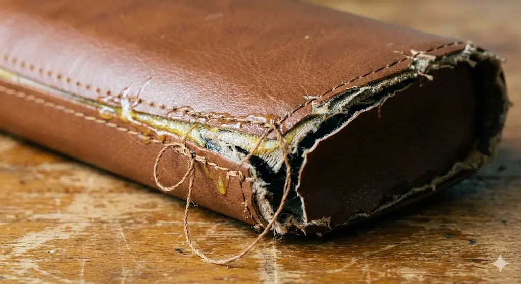 Hộp đựng kính kém chất lượng, bị bong tróc keo chỉ