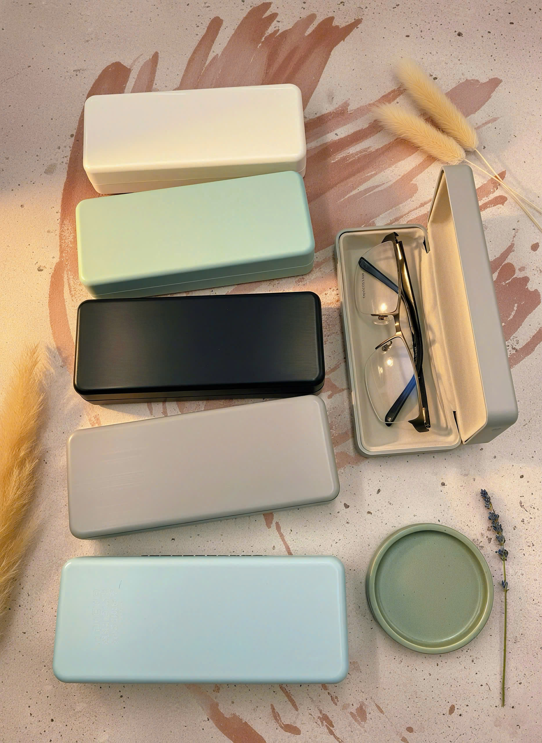 Valuk 06 Asia – Mẫu hộp cao cấp màu pastel lót nỉ ghi, sang và tinh tế cho shop kính 2025