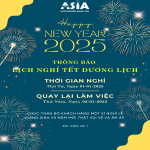 LỊCH NGHỈ TẾT DƯƠNG LỊCH 2025: Công Ty TNHH SX Phụ Kiện Kính Mắt Asia