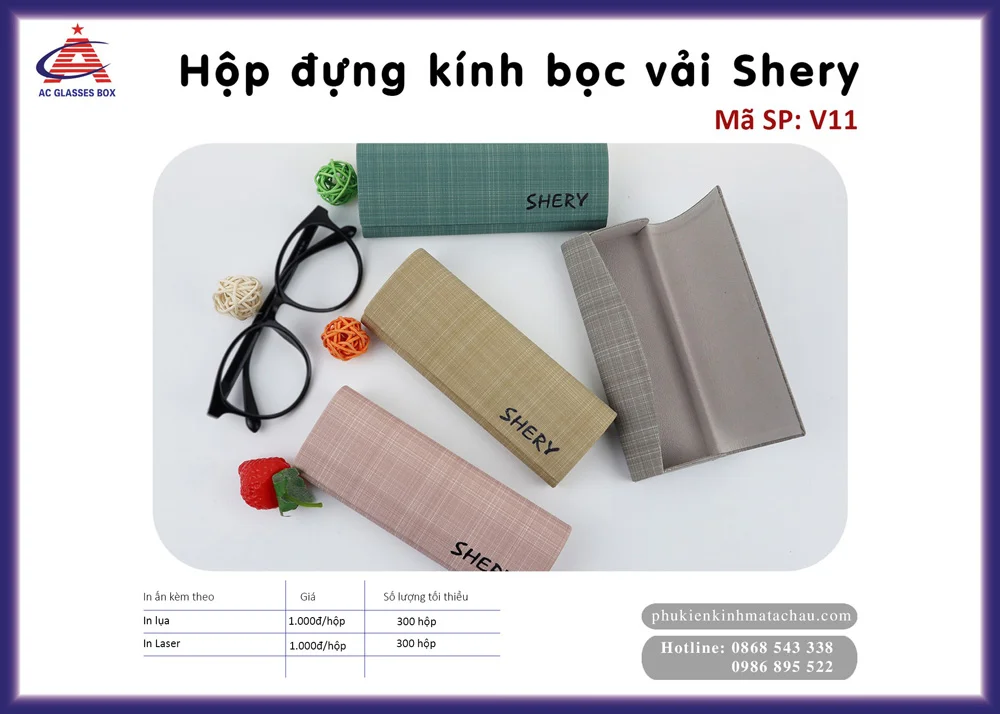 Giảm giá 15% mẫu hộp gọng cao cấp V11 - V12 - V13